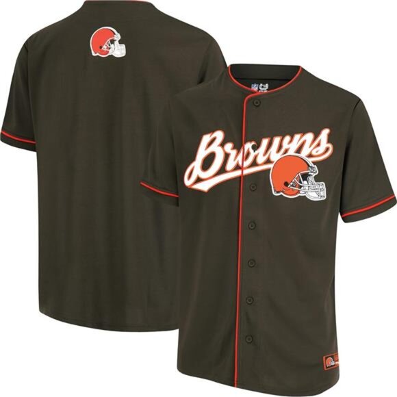 NEW NFL Cleveland Browns Game Day Button Down Baseball Mesh Jersey - Picture 1 of 5